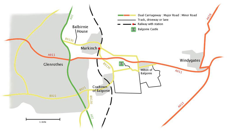 Map of area immediately around Balgonie